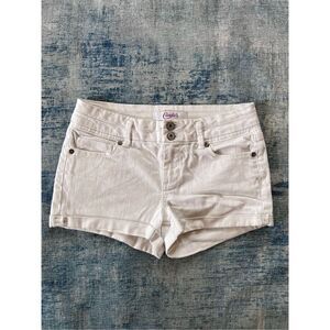 Candie's White Denim Cuffed Shorts Junior's 3